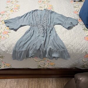 Love Tree Blue Crocheted Swim CoverUp NWOT Size Medium